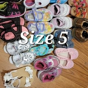 14 pairs Little Girls 5 Shoes